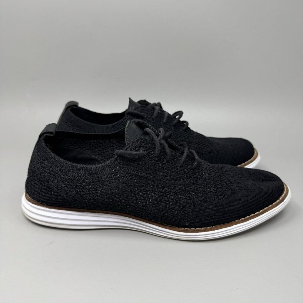 Cole Haan W14807 Stitchlite Black Lace Up knit Wingtip Oxford Shoes Womens 8.5 B